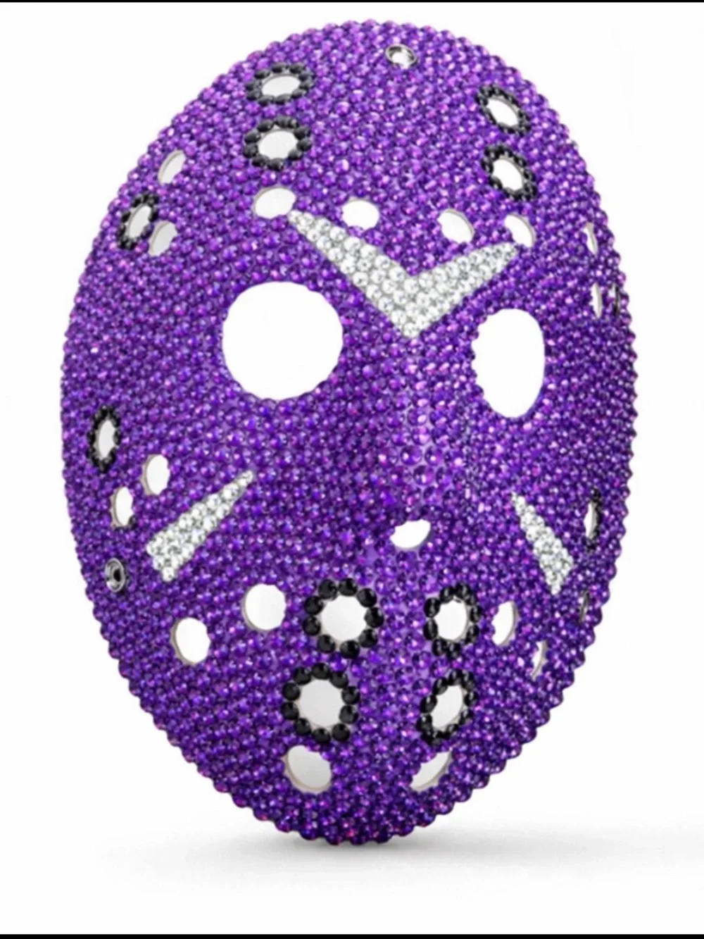 Jason Purple Black & Crystal Diamond Bling Sparkly Hockey Mask Horror New